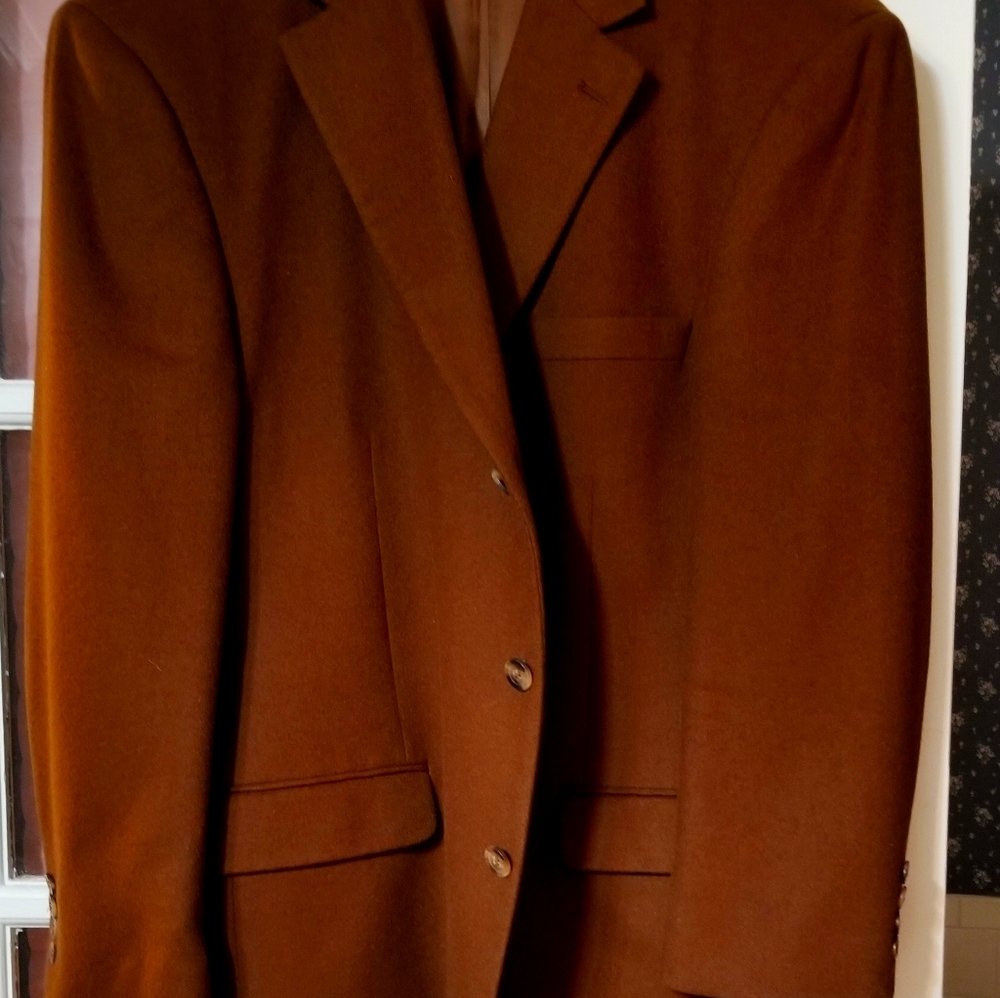 Men brown suit jacket